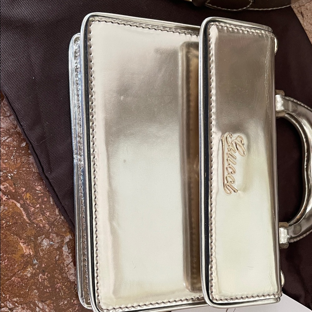 Gucci Vintage Metallic Silver Mini Top-Handle Bag( Milan Fashion Show) - Picture 2 of 12